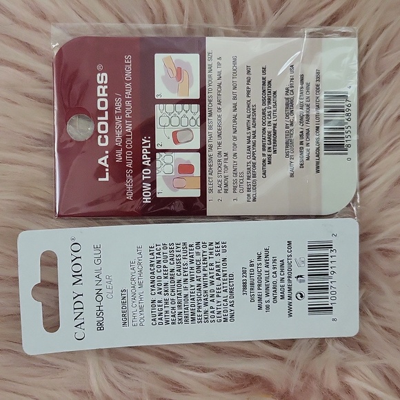 Brand New CANDY MOYO Brush On Nail Glue& L.A. COLORS Nail Tabs-2 CT - Picture 2 of 2